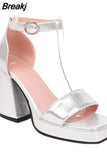 Platform Chunky Heels 2023 Summer Woman Sandals Great Quality Lady Office Sexy Party Woman Wedding Shoes