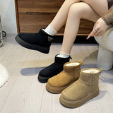 Breakj Thick-Bottomed Snow Boots Women's Winter 2025 Plus Thick Warm Cotton Shoes Women's Casual Sleeve Cotton