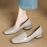 Breakj Commuting Side Shallow Mouth Thick Heel Single Shoes Women 2025 Spring And Autumn New One-Legged Professional Work Small Leather