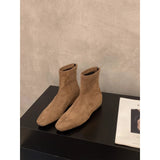 Breakj Brown Martin Boots Women's Shoes 2025 Autumn/Winter New Square Skinny French Short Boots Single