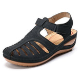 Breakj Retro-Bag-Headed Sandals Women's Summer New Hole Shoes Thick-Soled Round-Headed Slope And Octage Fish