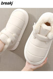 Soft Women Men Boots Down Warm Plush Ankle Snow Female Thick Boots Shoes Couple Toddler Indoor Home Fur