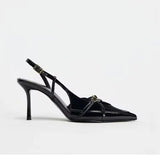 Breakj And Summer 2025 New Products Baotou Sandals Women's Pointed Buckle Simple High-Heeled Shoes Wearing Buckle Fashion Wedding