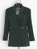 Fashion Commuting Wind To Close The Waist Thin Suit Suit 2025 New High-End Metal Buckle Belt Design Suit Jacket