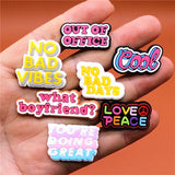 1pcs Love Peace Shoe Charms No Bad Vibes Boyfriend Shoes Accessories Decoration Fit Croc Jibz Party Kids Gifts