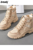 2023 Spring New Student Wild Knight Short women Boots Short Tube High Top Small Short Boots Canvas Shoes