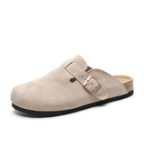 Breakj Yards Real Soft Leather Birken Shoes Women's Bao Head Cork Bottom Of The Raised Half-Slipper Wearing A Foot Pedal