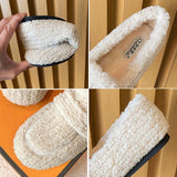 Ladies Luxury Lambswool Loafers Moccasins Femme Winter Cotton Shoes Women Warm Plush Slip On Curly Furry Sheep Fur