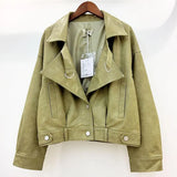 Autumn Faux Leather Jacket Women Loose Turndown Collar Single Breasted Motorcycle Leather Coats Moto Jacket