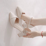 Version Wild Thick with Pointed Single Shoes Fashion Comfortable High Heels Trend Sexy High Heels Wedding Shoes