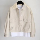 Spring Autumn New Women Faux Leather Jacket Single Breasted Short Loose PU Leather Coat Female Moto Biker Street