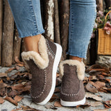 Breakj Shoes Plus Thick Hair Edge Warm Flat Cotton Shoes 2025 Autumn And Winter New Snow