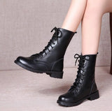 2022 Fashion New Arrival Combat Military Boots Women's Motorcycle Gothic Punk Combat Boots Lace-up Female Shoes Size