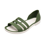 Women Summer Flat Sandals 2022 Open-Toed Slides Slippers Candy Color Casual Beach Outdoot Female Ladies Jelly