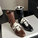 Height-Hunting Duck Boots Lady In The Match Color Niche Design With Boxing Boots Outdoor Workwear Martin