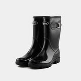 2018 new Platform Rain Boots Ladies Rubber Ankle Boots Low Heels Women Boots Slip On Flats Shoes Woman Plus Size
