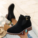 Breakj Short Boots In The Autumn And Winter Of 2025, Women With Thick And Velvet Noodles With One-Sightening Black Martin