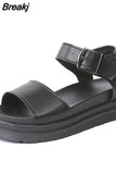 Open Toe Platform Wedge Sandals Ladies Summer Buckle Beach Shoes Sexy Leather Fashion Casual Plus Size