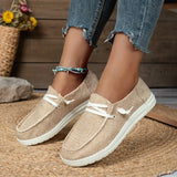 Breakj Women's Shoes New 2023 Leisure Lace With Flat-Bottomed Single Shoes One Foot Lazy