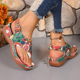 Breakj Word Sandals Women 2025 New National Style Embroidery Flowers After Stumbling Slopes And Sandals
