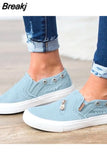 Women Canvas Shoes 2023 Fashion Casual Canvas Shoes Women Flat Shoes Women Denim Zipper Loafers Plus Szie 43 Zapatos Para