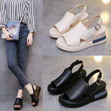 Breakj Cake Thick Bottom Heel Shoes Women Wear 2025 After The Empty Word Buckle Cool Slippers Large Size High Heel Sandals