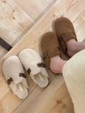 Shoes Woman's Slippers Luxury Slides Cover Toe Flock Med Plush 2023 Designer Flat Fashion Cotton Fabric Rome Cover Toe