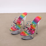Breakj Tiangao Bar Model Walking Show Women's Transparent Crystal High-Heeled Sandals Fashion Party Sandals