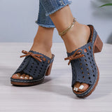 Breakj Summer New Fish Mouth Hollow Cool Drag Women Thick And Anti-Slip Fashion Women's Slippers