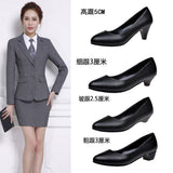 Breakj New White-Collar Low-Heeled Work Shoes Fashion Leather Coarse OL Single Shoes Vietnamese Side Trade Dress Women's