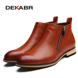 2021 Men Boots Comfortable Black Winter Warm Waterproof Fashion Ankle Boots Casual Men pu Leather Snow Boots Winter