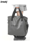Capacity Fashion Men Shoulder Bag PU Leather Women Soft Caual Storage Sports Fitness Tote
