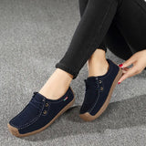 Breakj Soles Mother Shoes Spring And Autumn Beans Shoes Leather Soft-Soled Pregnant Women's Shoes Flat Soles Single Shoes Pedal Large Women's