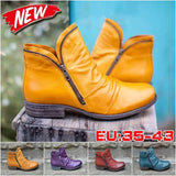 Ankle Boots Spring Autumn PU Leather Boot Female Short Boots Suede Women Booties Zipper Retro Trend Women Naked