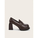 Korean Version Of Mary Jane Women's Shoes With Round Head Thick And Retro Happy Women's Shoes