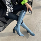 Boots Female Autumn And Winter 2023 New Thick Heel Thin High Boots Knight Boots High Heel Not Side Zipper