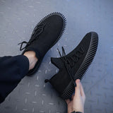 Canvas Large Size Shoes Women Spring and Autumn New Flat Breathable Fashion Mesh Socks Shoes Flying Weaving Women's