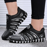 sneakers Sports shoes woman Fashion Striped Lace up Running Casual shoes women Trainers Comfortable Size 41 Sturdy