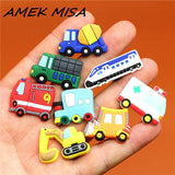 Sale 1pcs Shoe Charms Construction vehicles and Trains Shoe Buckle Accessories Shoe Decorations fit Croc JIBZ Kid's
