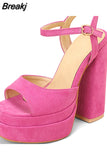 Dropship 2023 Summer Platform Woman Shoes Sandals Office Lady Cute Elegant High Heeled Women Sandals Shoes Big Size