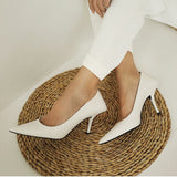 Women 8cm High Heels Pumps Office Ladies Designer White Green Black Heels Prom Stiletto Dress Party Shoes