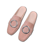 Breakj Bottom Round Half Slippers Women's Leisure Bag Head Retro Lazy Outside Wearing A Follower Muller Single Shoe Size
