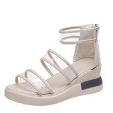 Drop Shipping 2022 New Summer PVC Sandals Platform Women Chunky Heel Outside Feet Shoes Summer Back Zipper High