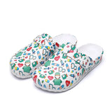 Women Classic Anti Bacteria Surgical Medical Shoes Safety Closed Toe Leopard Mule Clogs Slippers Cleanroom Work Slides