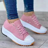 Breakj Children's Spring And Autumn 2023 New Canvas Shoes Breathable High-Help Casual Women's Shoes Thick Soles Lace Casual