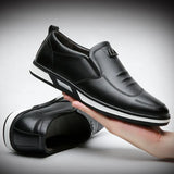 Men's Loafers Casual Leather Shoes Genuine Leather Breathable Solid Color Brand Flats Moccasins Driving Shoes Zapatos Hombre