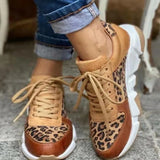 Breakj And Autumn New Large-Size Leopard-Print Casual Single-Shoe Women's Flat-Bottomed Sports Casual Shoes