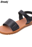 New Summer Fashion Casual Shoes Low Heel Ladies Sandals White Roman Style Gladiator Sandals Ladies Flat