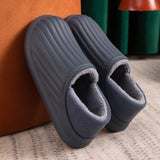Waterproof Non-Slip Home Slippers Men Cotton Shoe EVA Slippers Winter Warm Indoor Ladies Soft Couples Platform Shoes