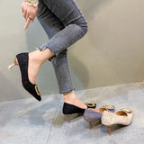 Breakj Source Of Light Luxury Buckle High Heel Women's Fine Heel Black Working Shoes Tip Single Shoes 2025 Autumn